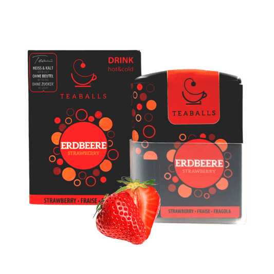 TEABALLS - Dosierspender Erdbeere | BLACK SELECTION | 120 TEABALLS - MYTEACOFFEE.COM | TEABALLS & Bubble Tea Online bestellen | Tee ohne Teebeutel | schnelle Lieferung