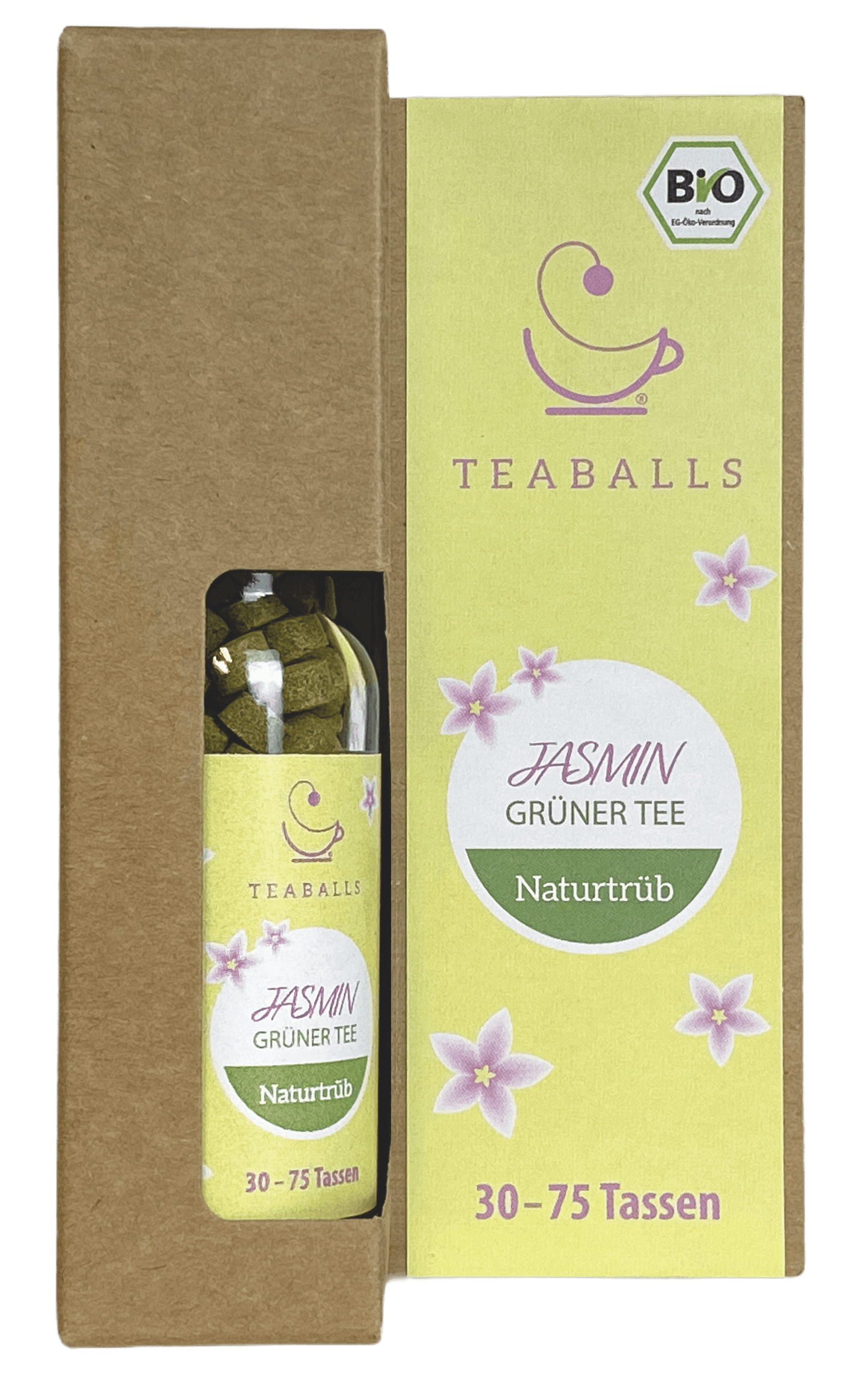 TEABALLS – Jasmin Grüner Tee Bio | Naturtrüb | 30-75 Tassen - MYTEACOFFEE.COM | Tee und Kaffee Online bestellen | TEABALLS | BELMIO | DAMATH